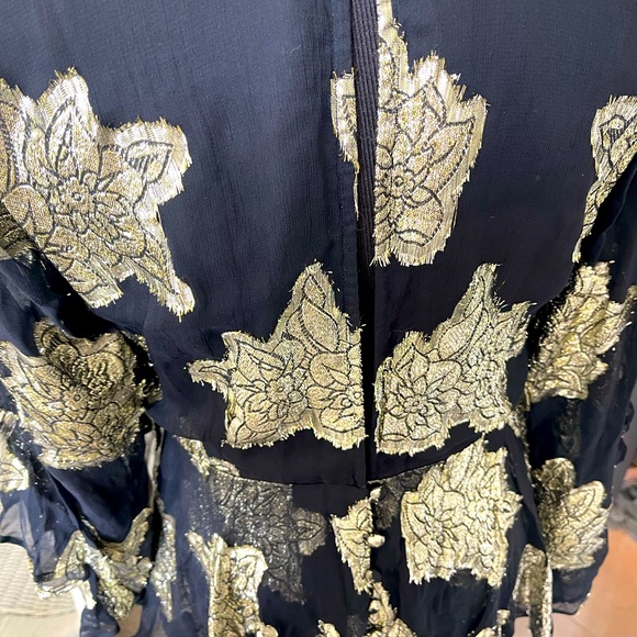 NWT Top Shop Blousy one-piece romper. Black and Gold Retails for $180 - Picture 6 of 7